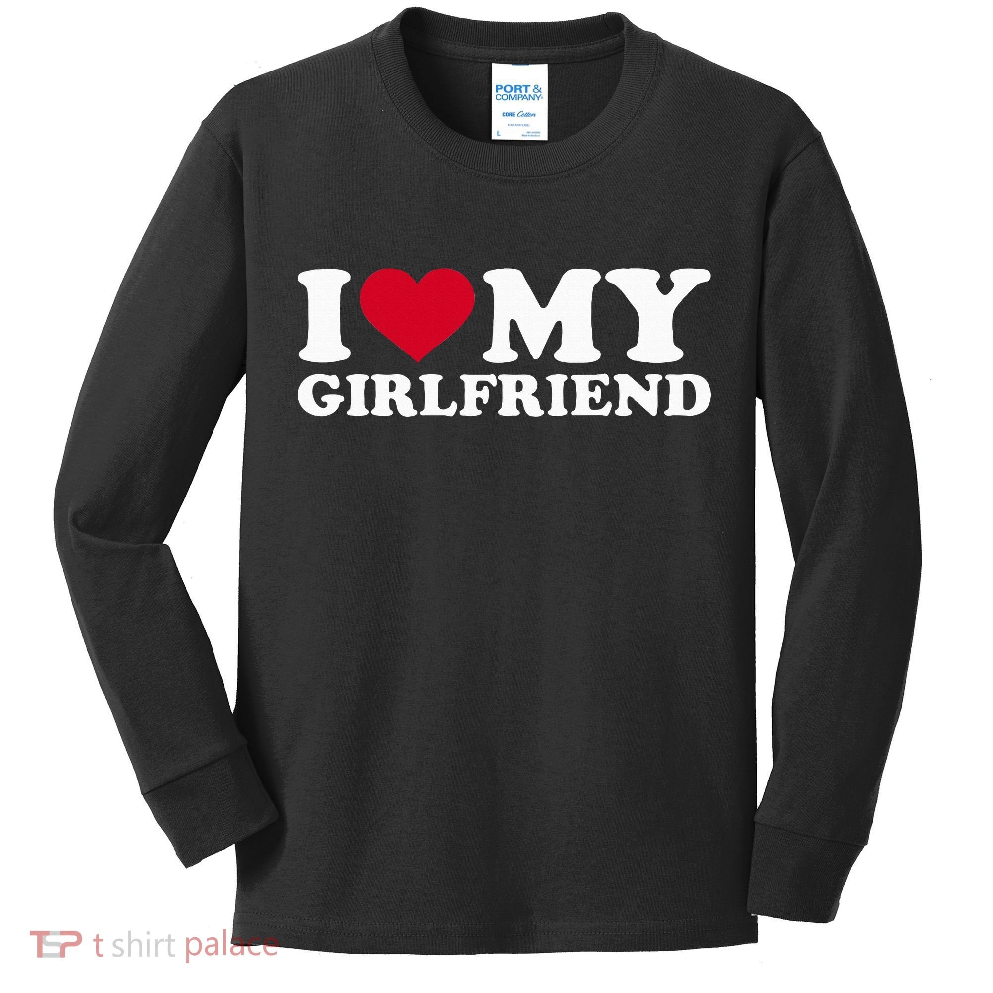 I Love My Girlfriend Kids Long Sleeve Shirt