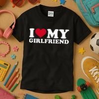 I Love My Girlfriend Kids T-Shirt thumb 3