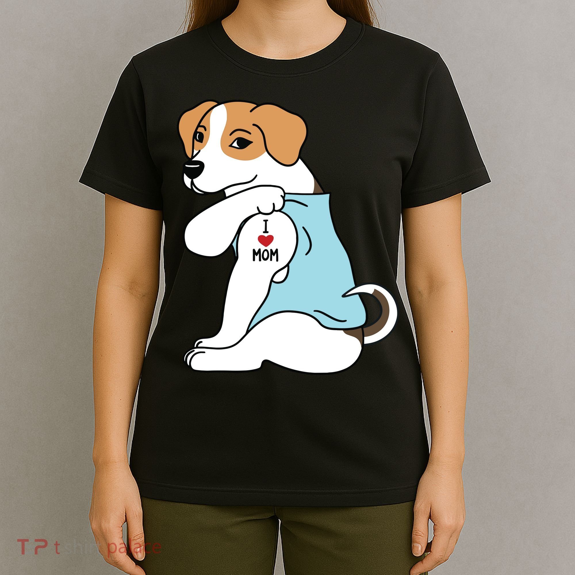 I Love Mom Tattoo Jack Russell Terrier Mothers Day Dog T-Shirt