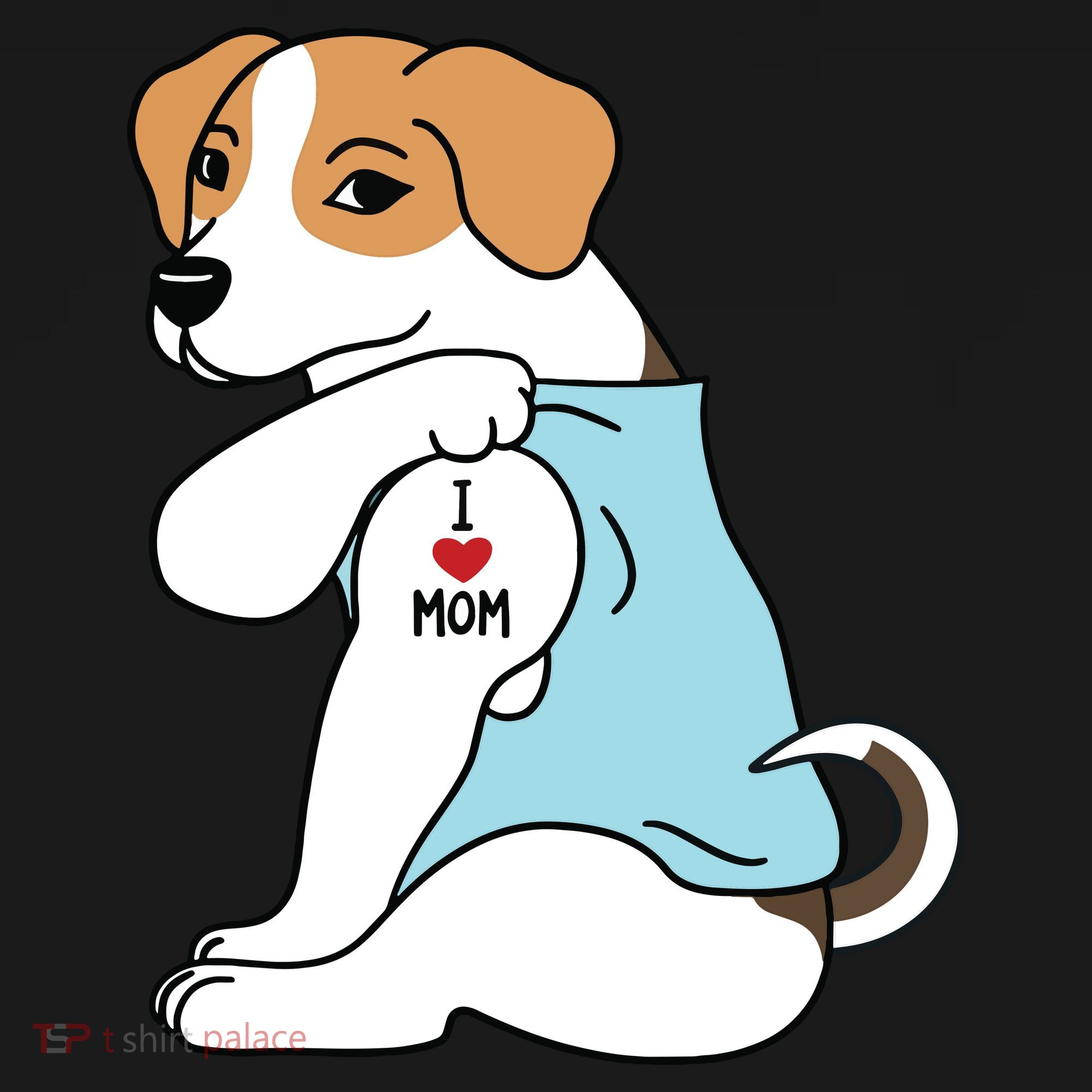 I Love Mom Tattoo Jack Russell Terrier Mothers Day Dog T-Shirt