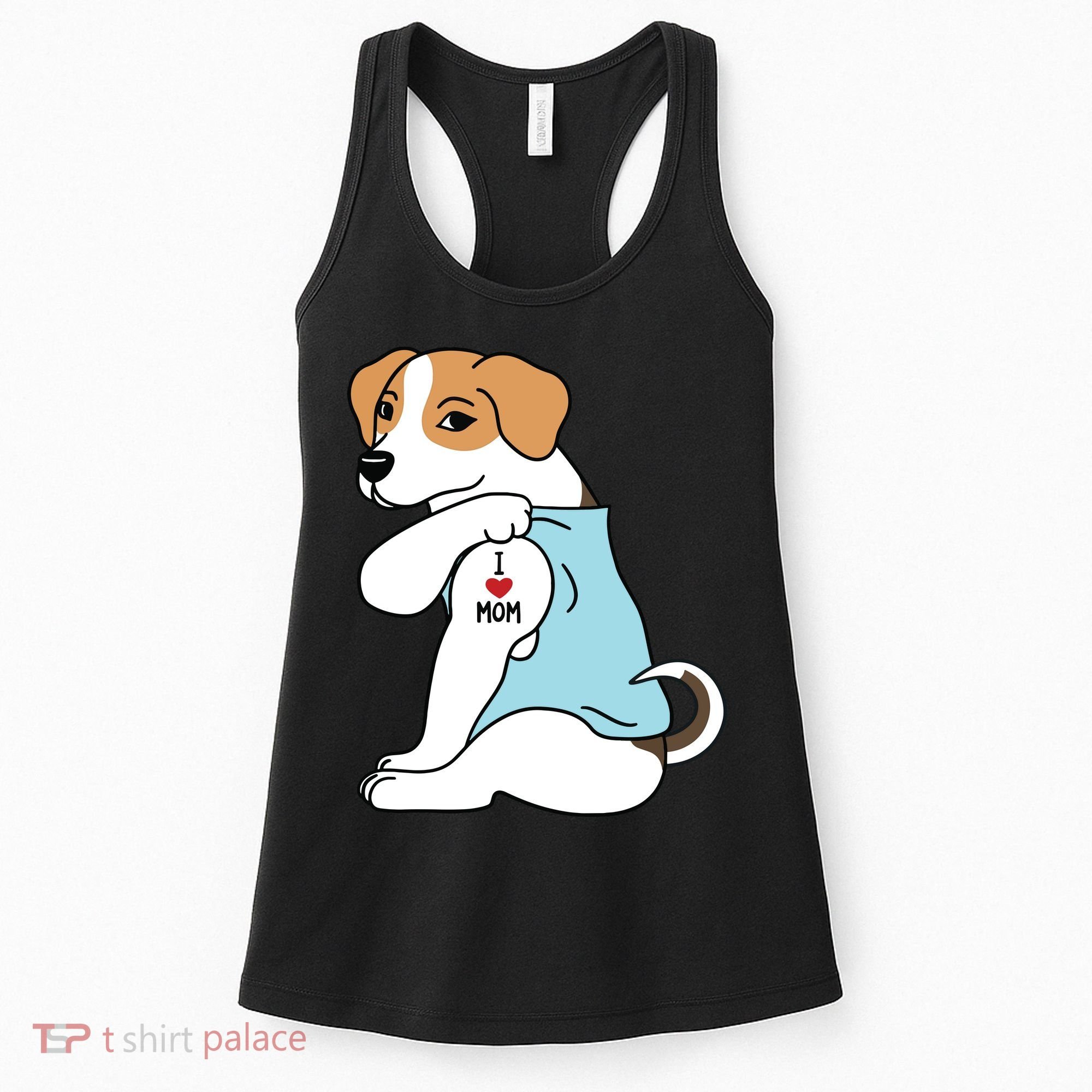 I Love Mom Tattoo Jack Russell Terrier Mothers Day Dog Women's Tank Top