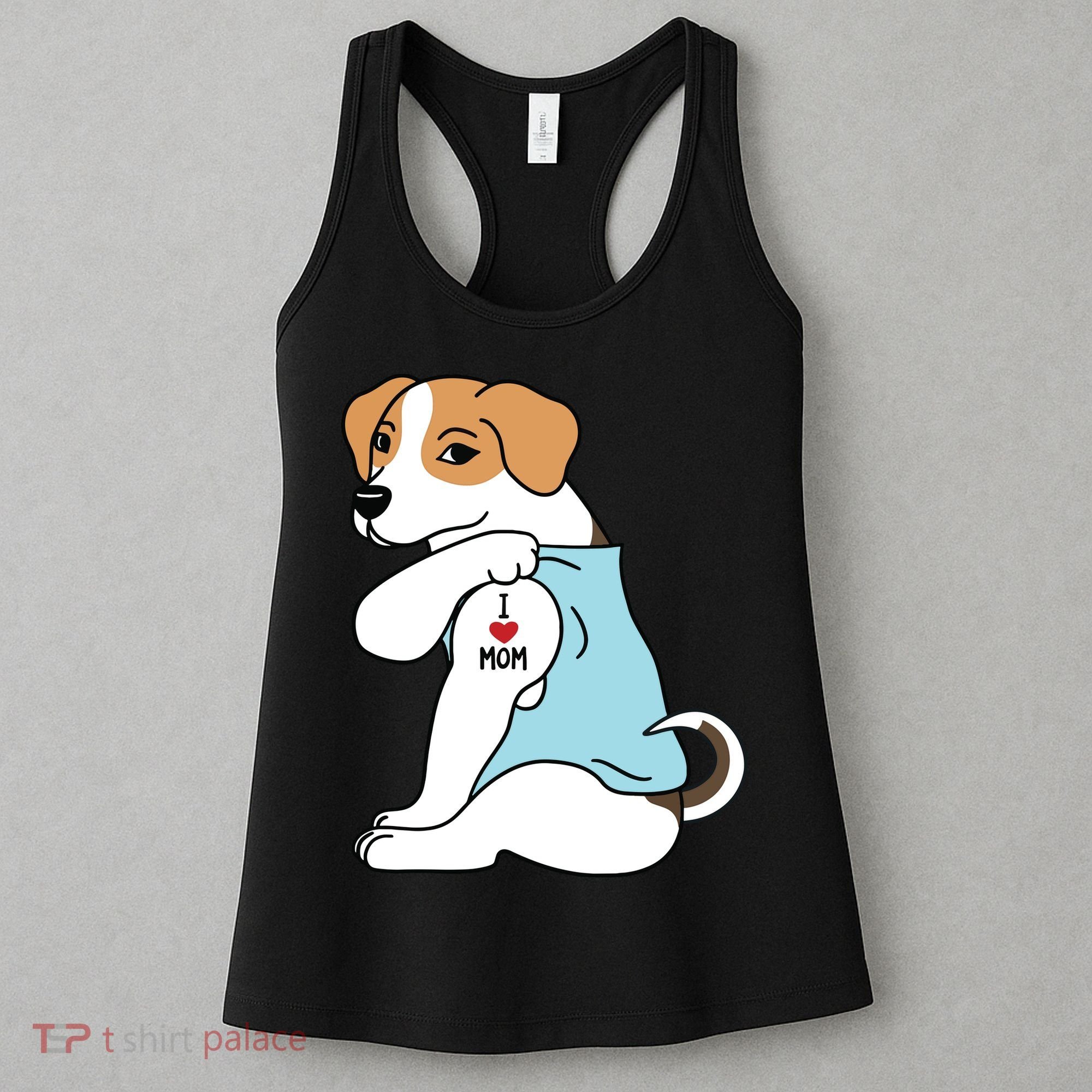I Love Mom Tattoo Jack Russell Terrier Mothers Day Dog Women's Tank Top