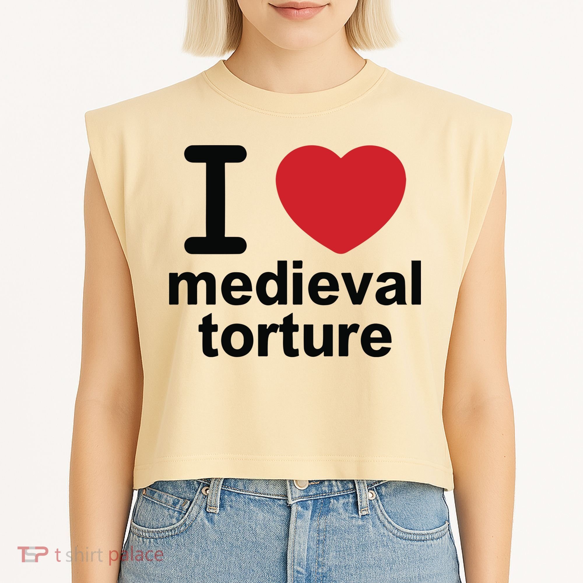 I Love Medieval Torture Garment-Dyed Women's Muscle Tee