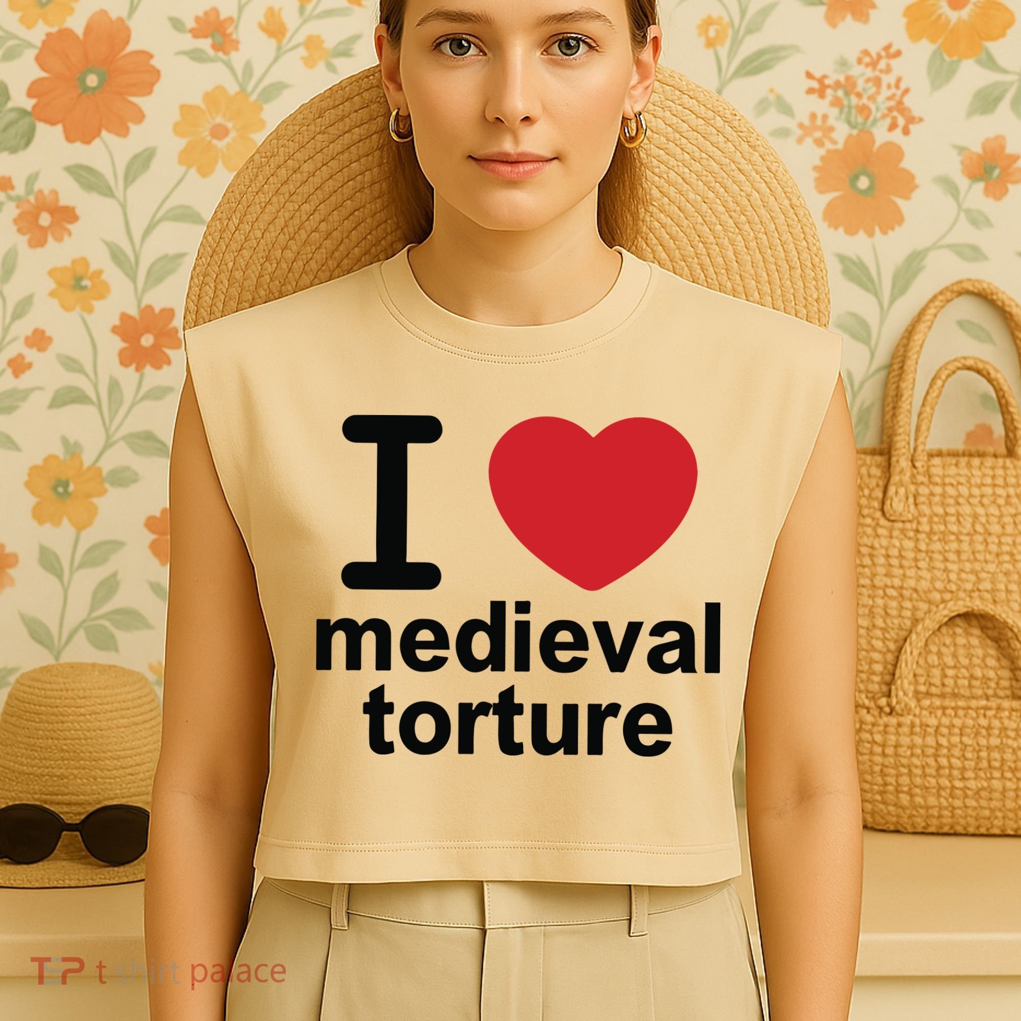 I Love Medieval Torture Garment-Dyed Women's Muscle Tee