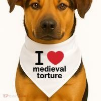 I Love Medieval Torture USA-Made Doggie Bandana thumb 1