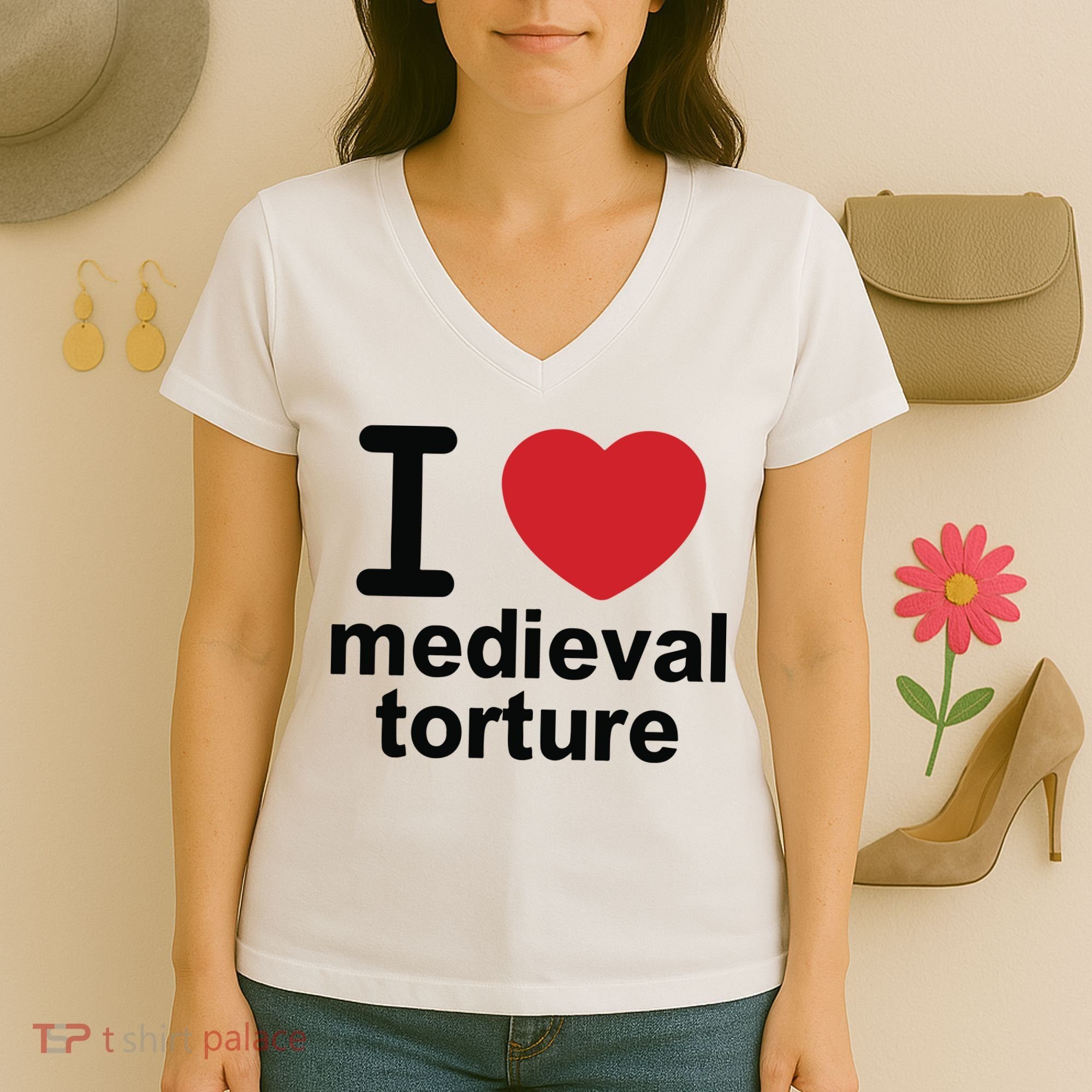 I Love Medieval Torture Women's V-Neck T-Shirt