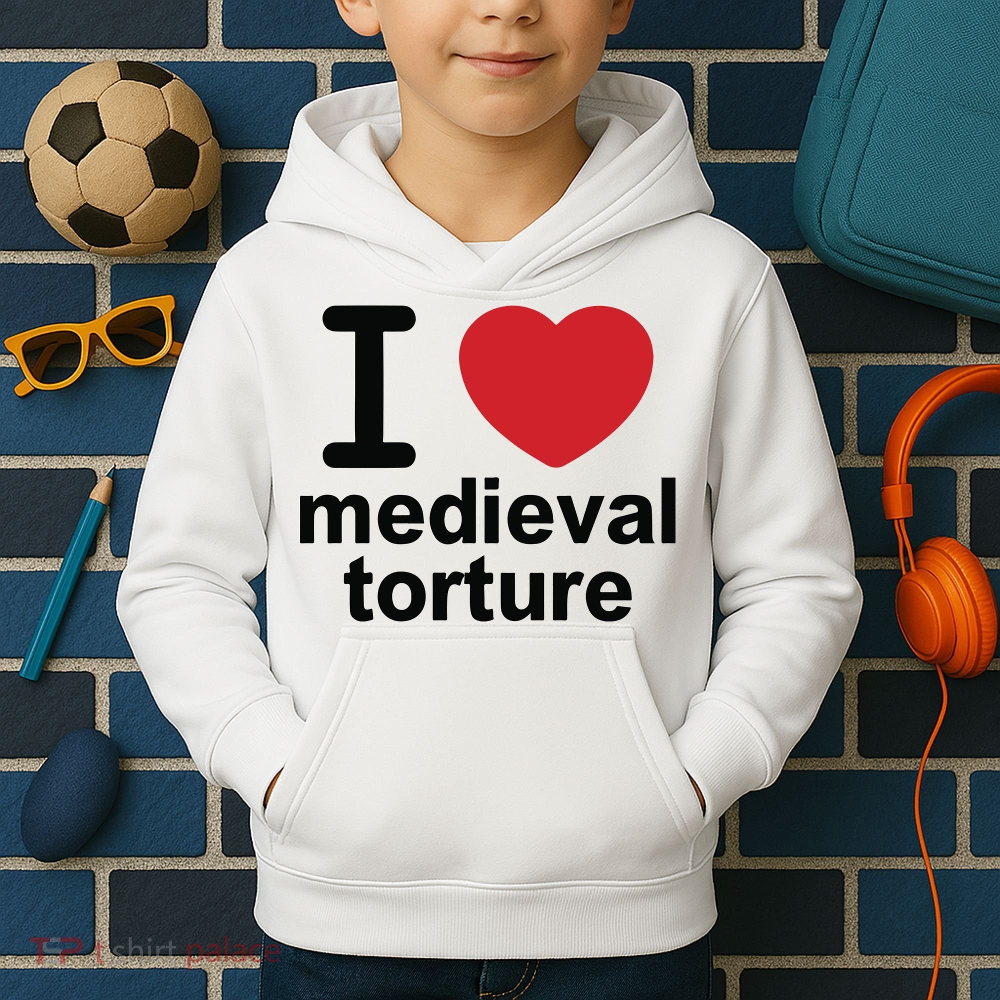 I Love Medieval Torture Kids Hoodie