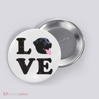I Love My Black Lab Labrador Retriever Dog Tee Button