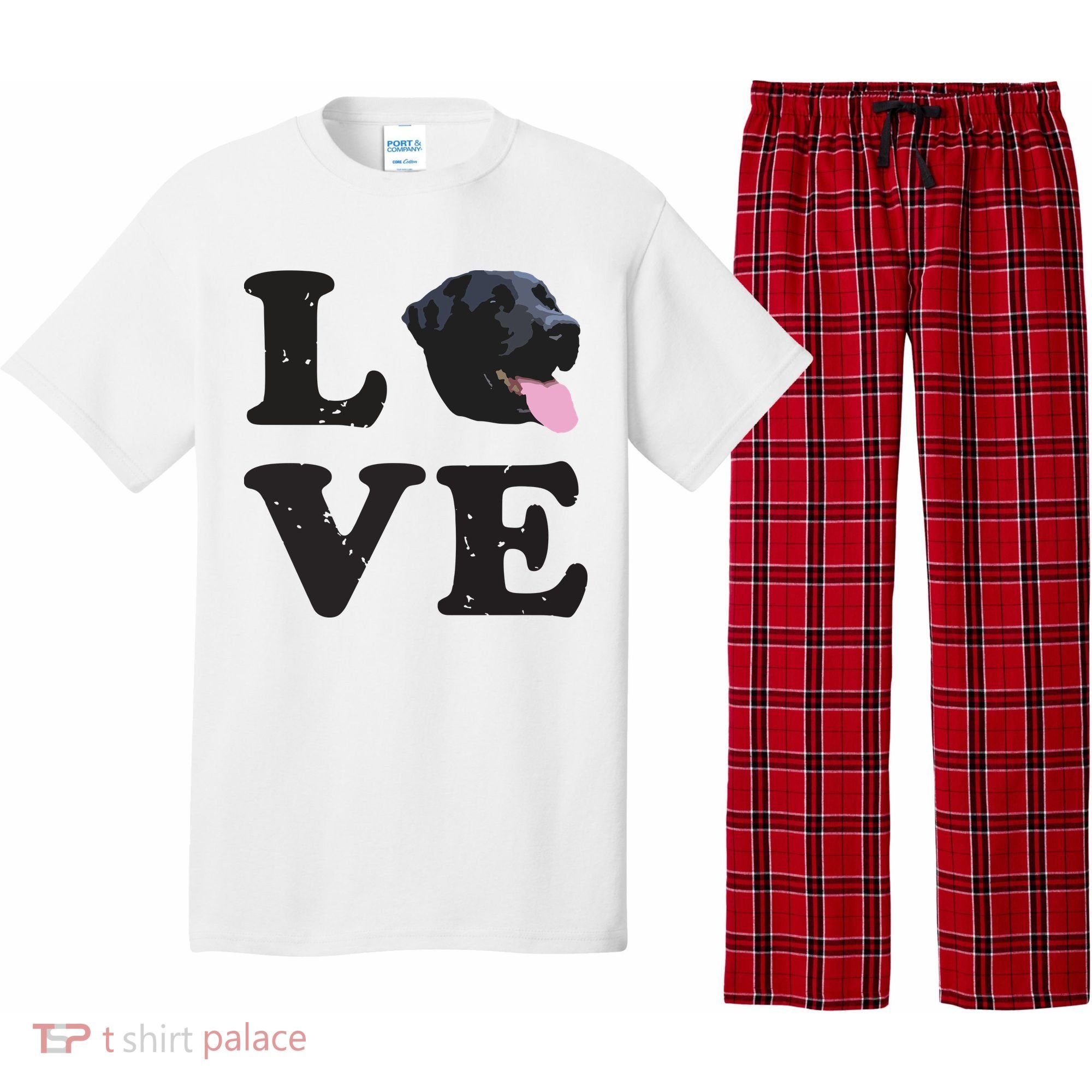 I Love My Black Lab Labrador Retriever Dog Tee Pajama Set