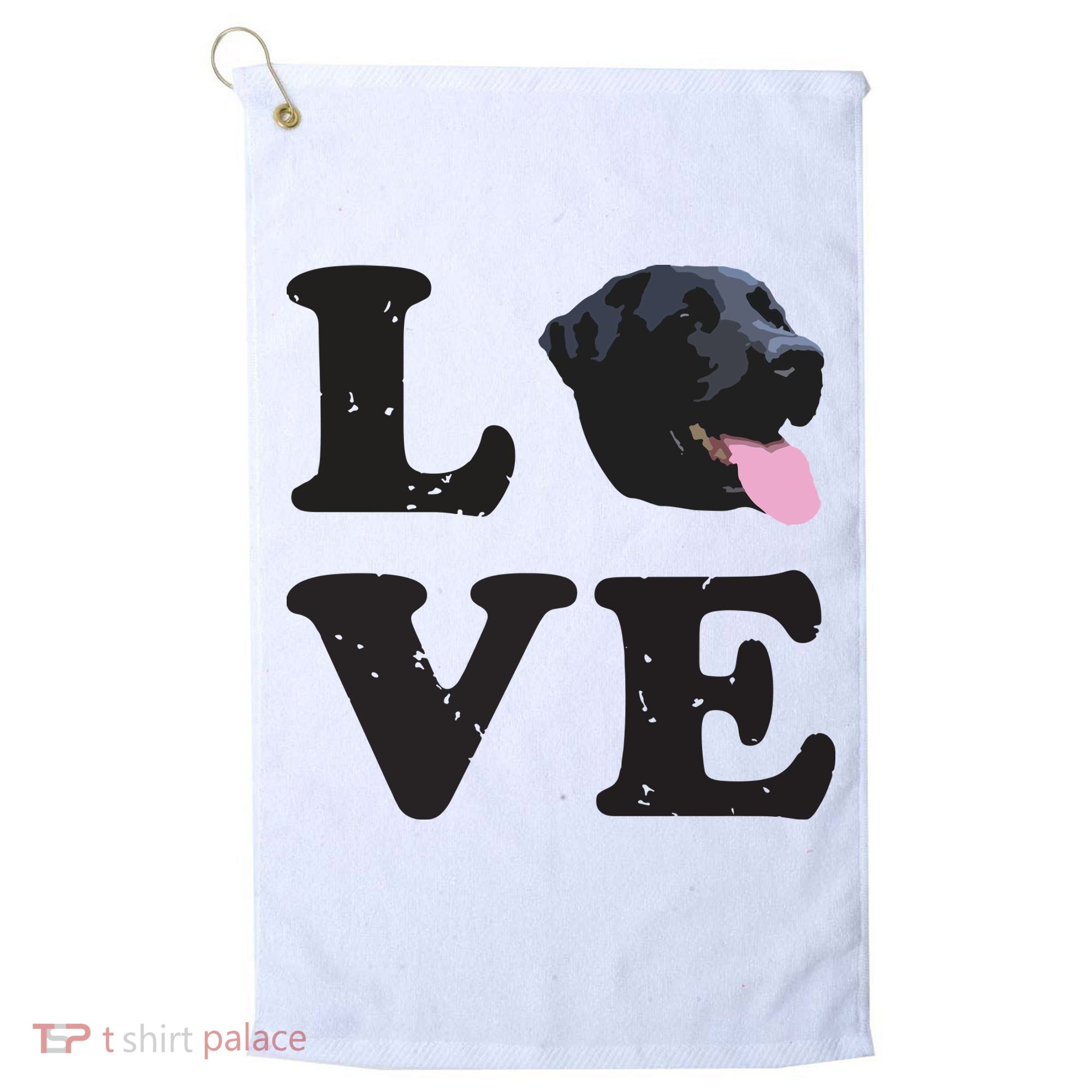 I Love My Black Lab Labrador Retriever Dog Tee Golf Towel
