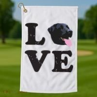I Love My Black Lab Labrador Retriever Dog Tee Golf Towel thumb 1