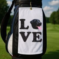 I Love My Black Lab Labrador Retriever Dog Tee Golf Towel thumb 2