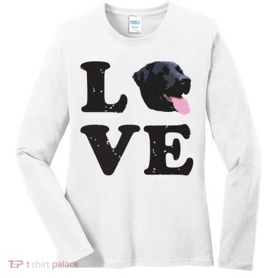 I Love My Black Lab Labrador Retriever Dog Tee Women's Long Sleeve Shirt