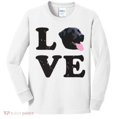 I Love My Black Lab Labrador Retriever Dog Tee Kids Long Sleeve Shirt