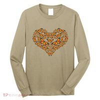 I Love Monarchs Butterfly Heart Gift Long Sleeve Shirt thumb 0