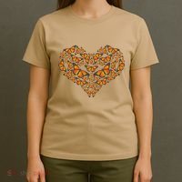I Love Monarchs Butterfly Heart Gift T-Shirt thumb 4