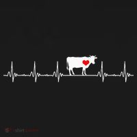 I Love My Cow Valve EKG Heartbeat animal Women's Hoodie thumb 2