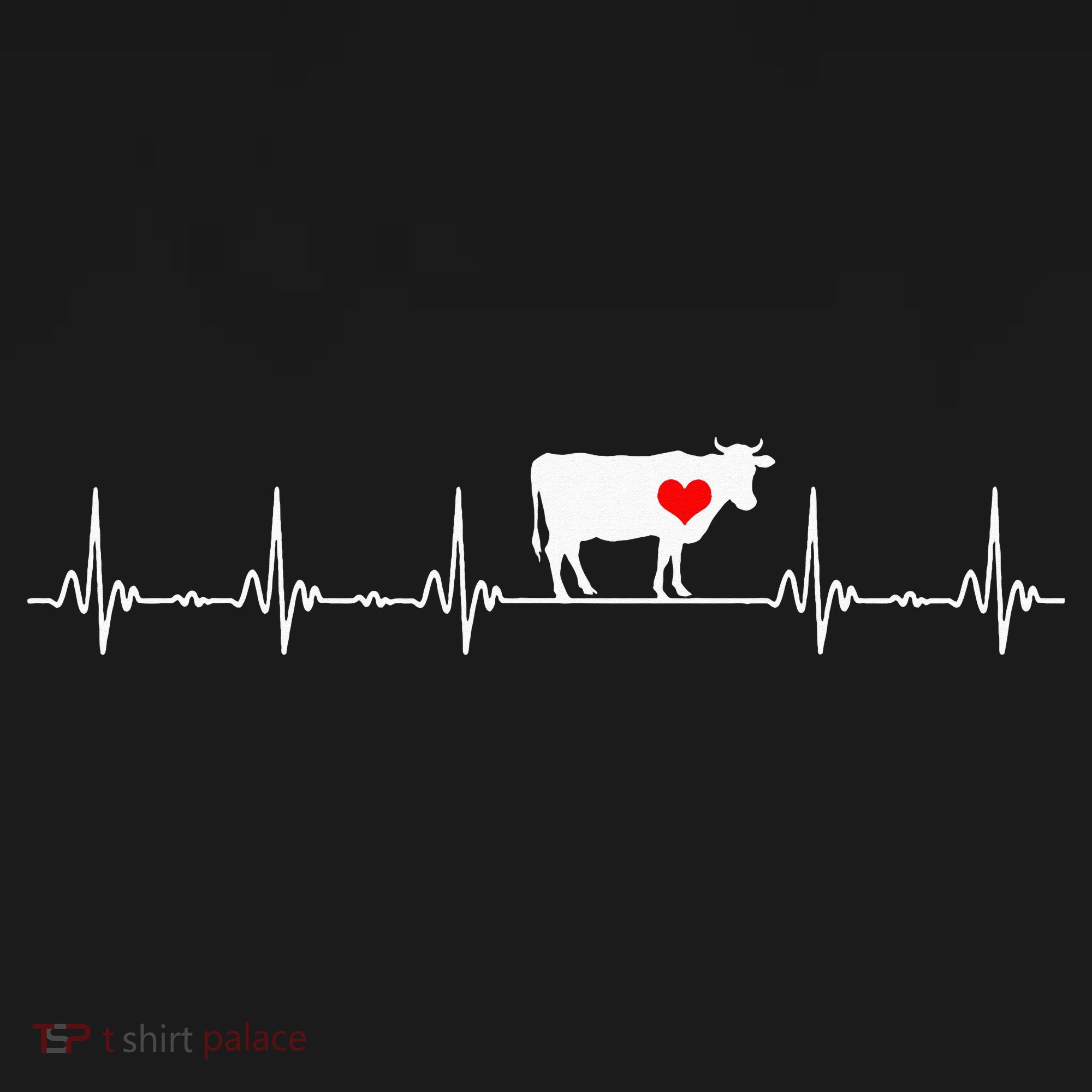 I Love My Cow Valve EKG Heartbeat animal Women's Hoodie