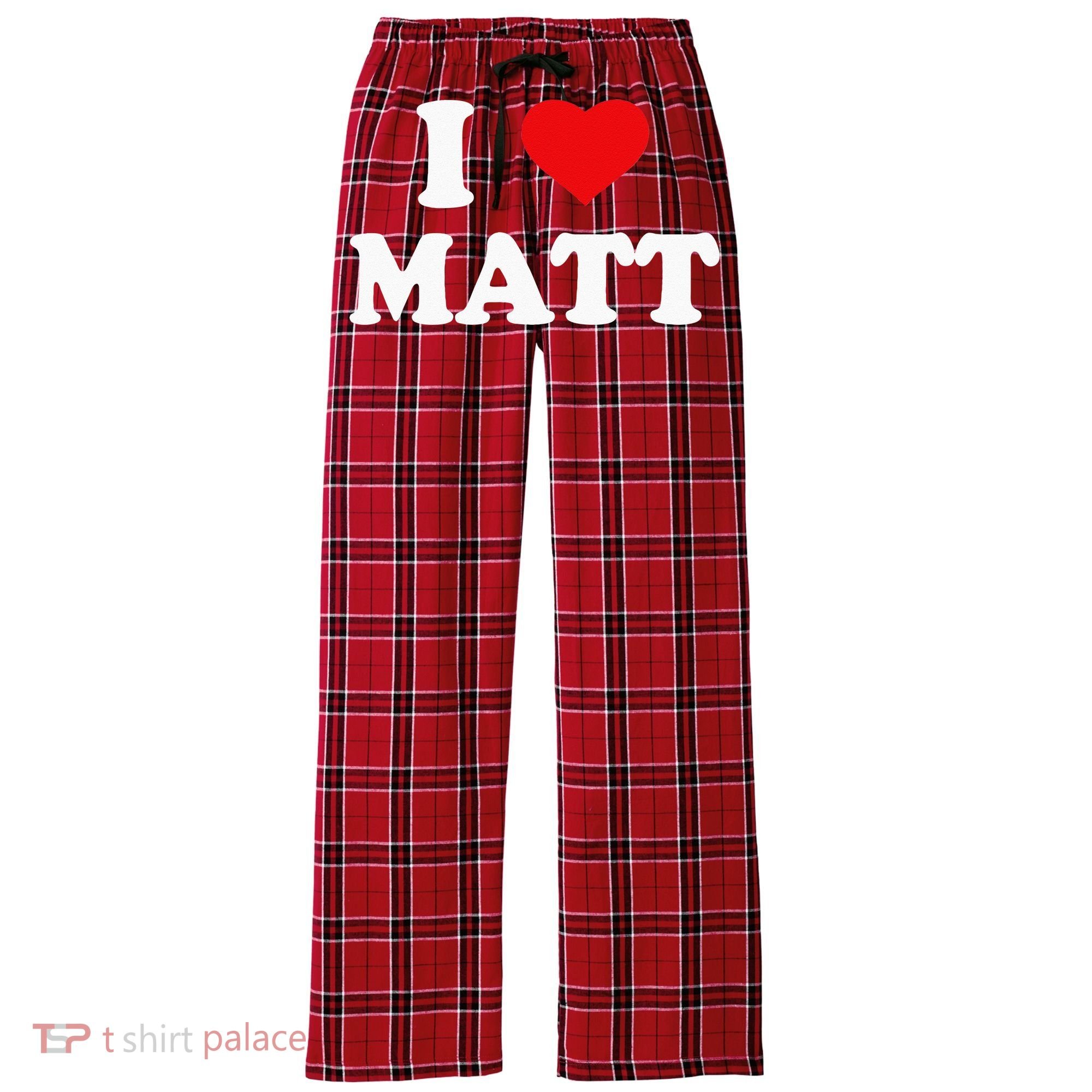 I Love Matt I Heart Matt Women's Flannel Plaid Pajama Pants