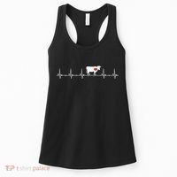 I Love My Cow Valve EKG Heartbeat Heart Patient Women's Tank Top thumb 0