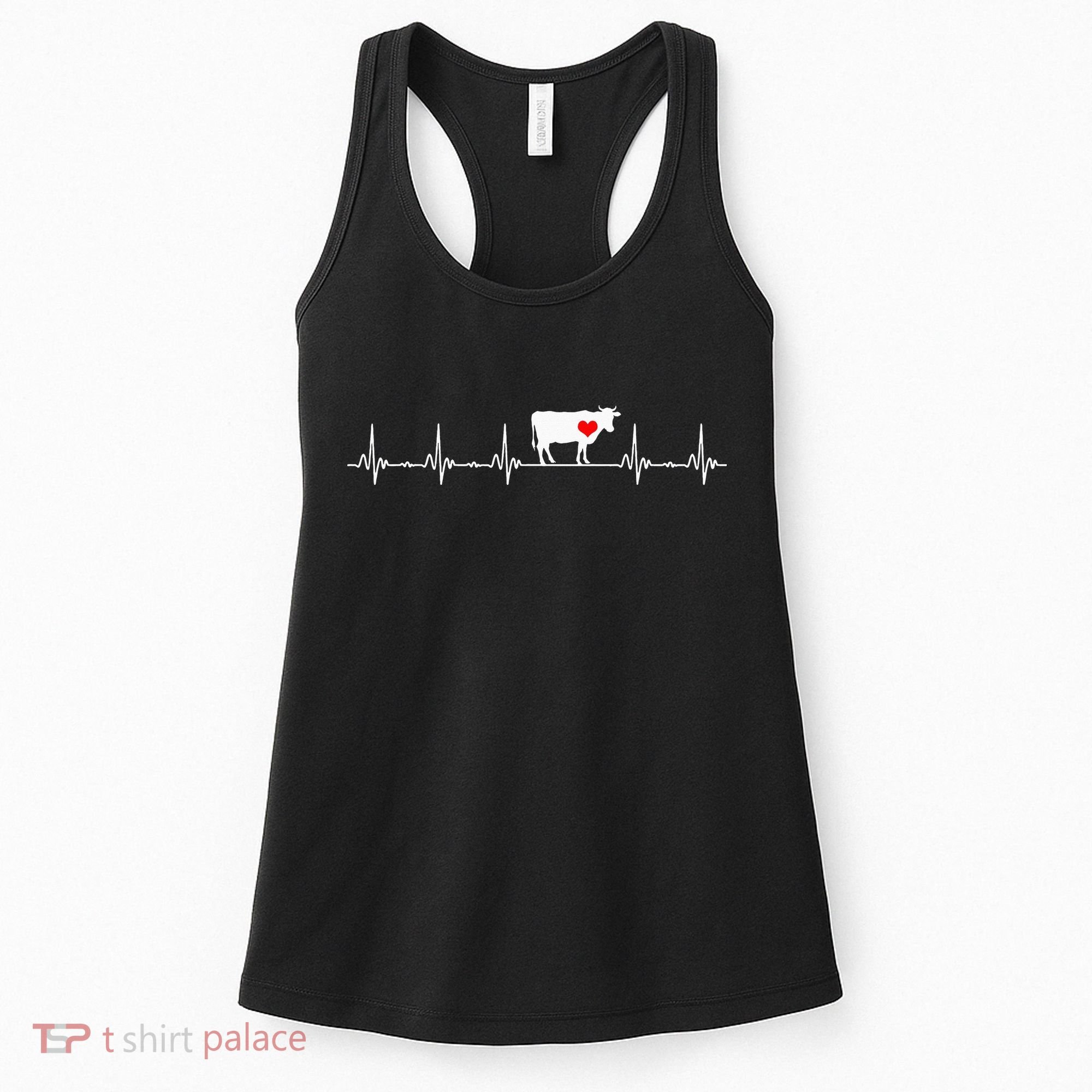 I Love My Cow Valve EKG Heartbeat Heart Patient Women's Tank Top