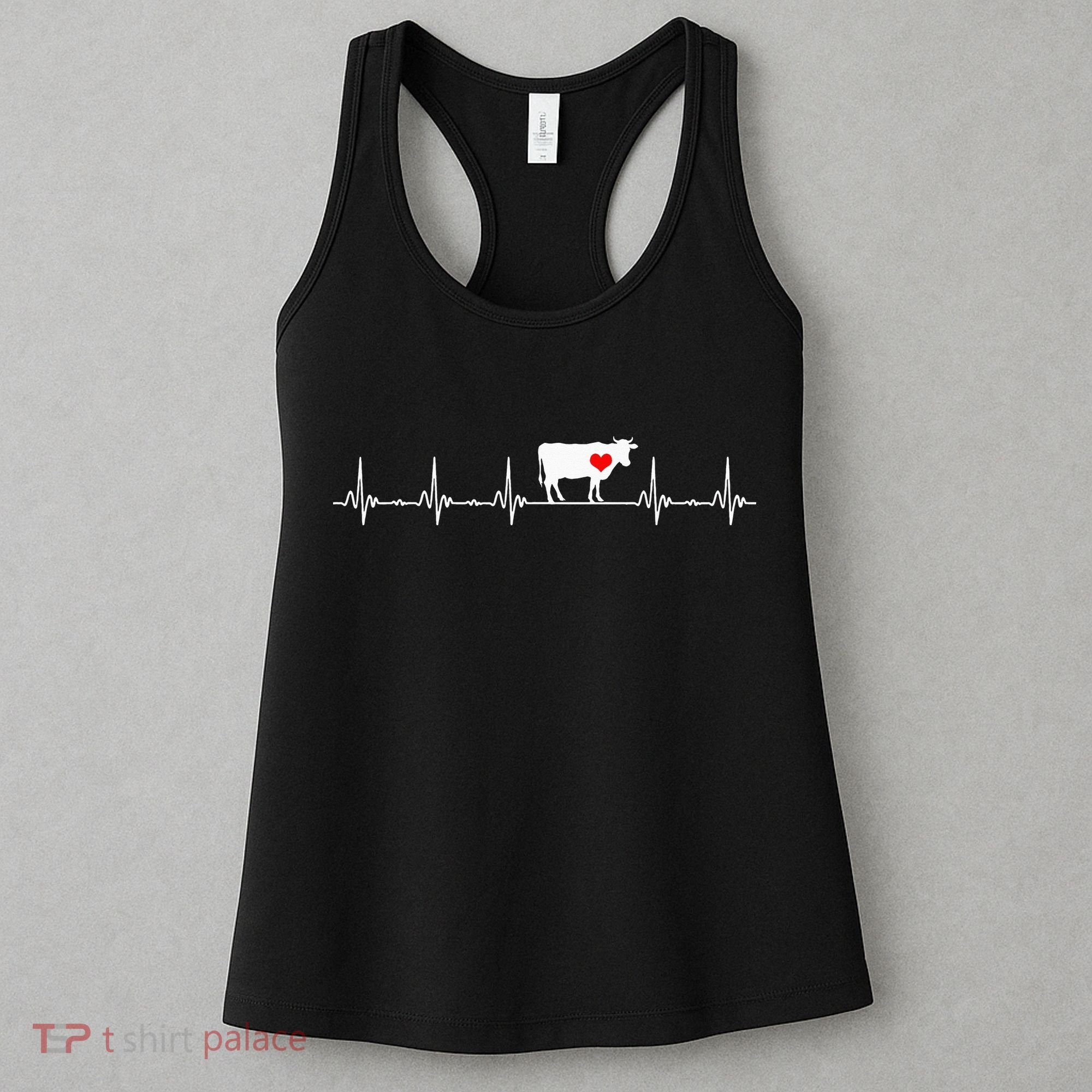 I Love My Cow Valve EKG Heartbeat Heart Patient Women's Tank Top