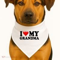 I Love My Grandma USA-Made Doggie Bandana thumb 1