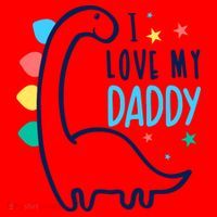 I Love My Daddy Dinosaur Santa Hat thumb 1