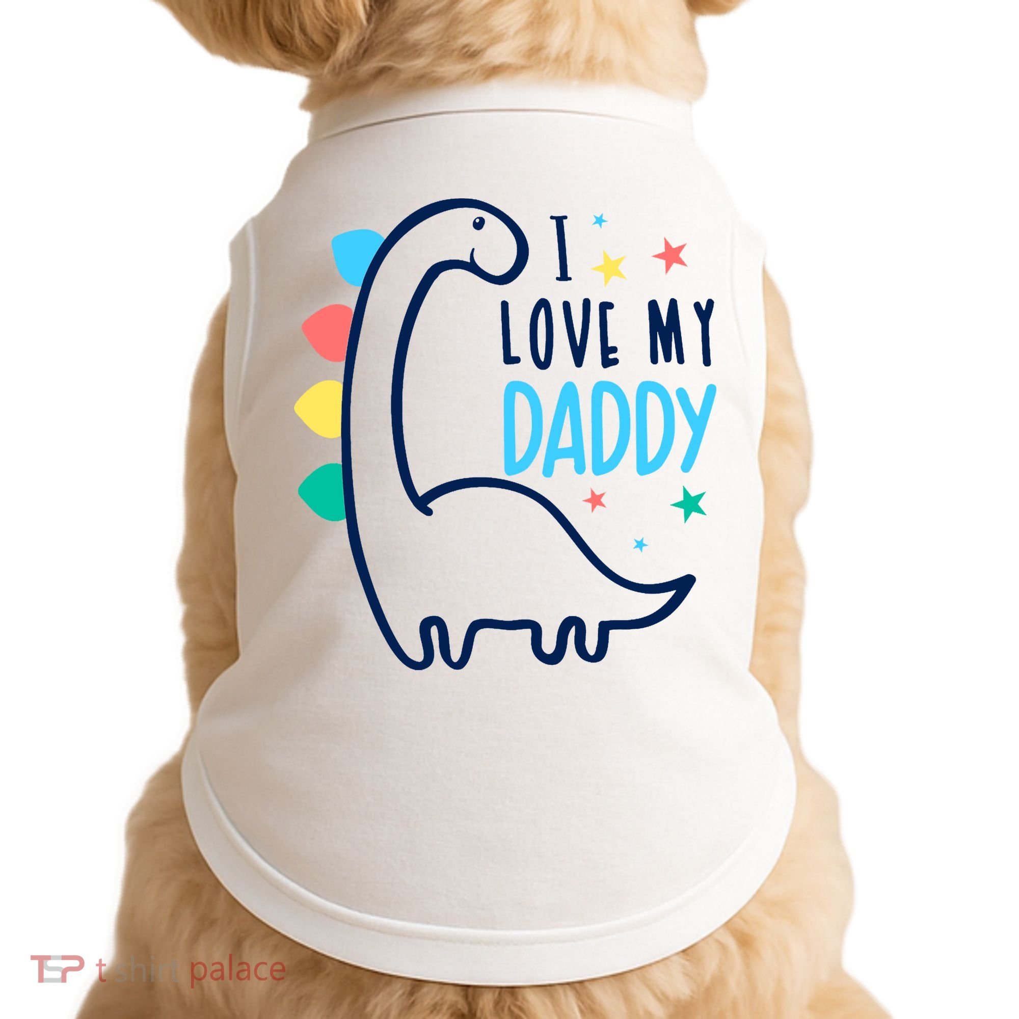 I Love My Daddy Dinosaur Doggie Tank