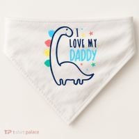 I Love My Daddy Dinosaur USA-Made Doggie Bandana thumb 0