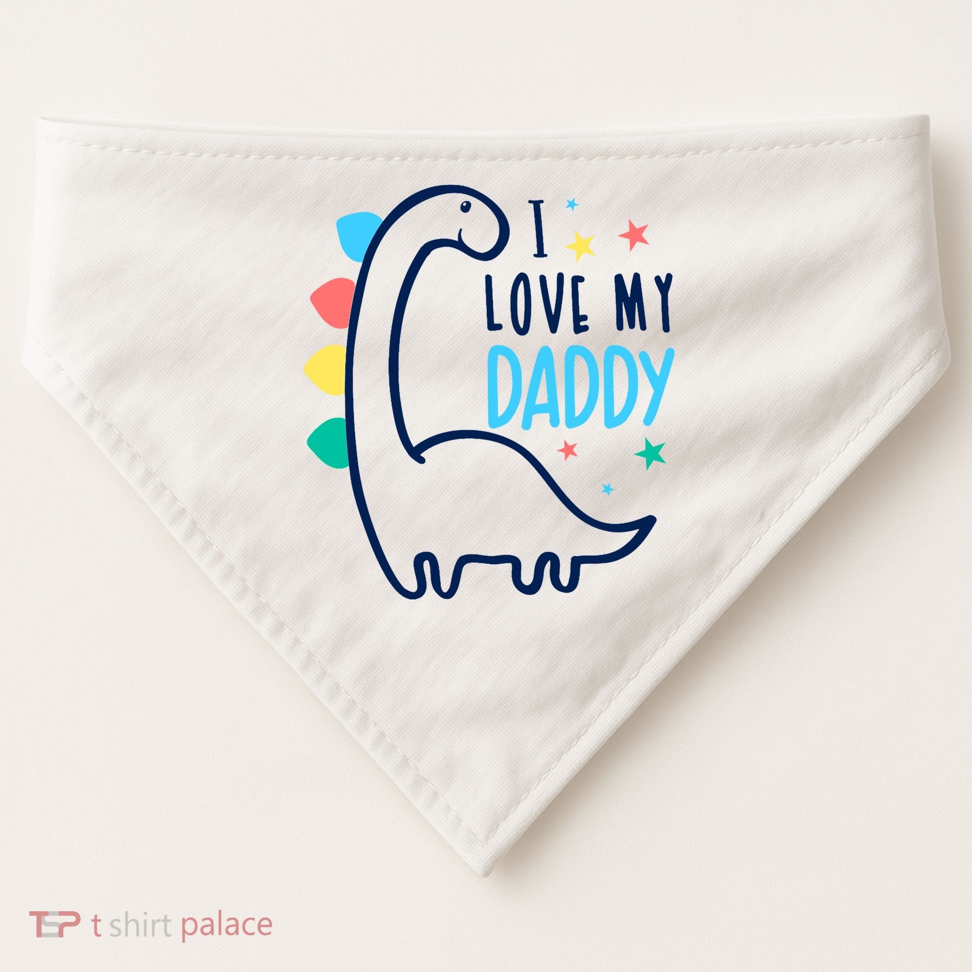 I Love My Daddy Dinosaur USA-Made Doggie Bandana