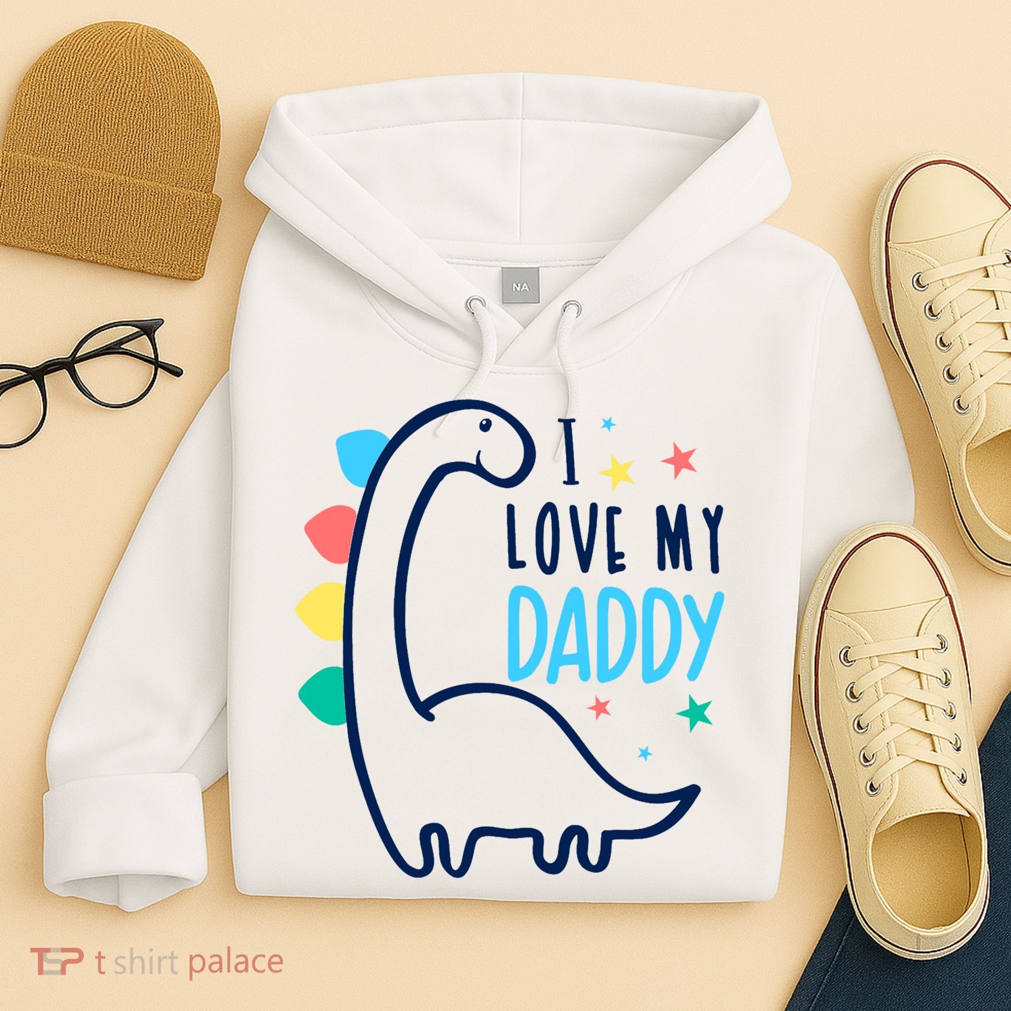 I Love My Daddy Dinosaur Hoodie
