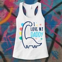 I Love My Daddy Dinosaur Women's Tank Top thumb 3