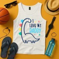 I Love My Daddy Dinosaur Tank Top thumb 4