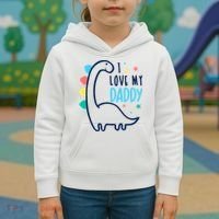 I Love My Daddy Dinosaur Kids Hoodie thumb 3