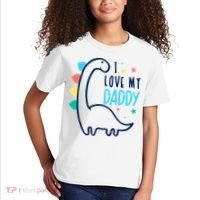 I Love My Daddy Dinosaur Kids T-Shirt thumb 2