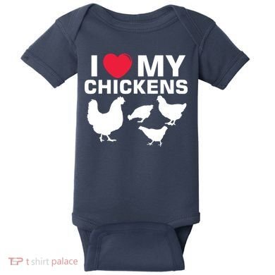 I Love My Chickens Chicken Baby Bodysuit
