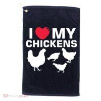 I Love My Chickens Chicken Golf Towel thumb 0