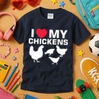 I Love My Chickens Chicken Kids T-Shirt thumb 3