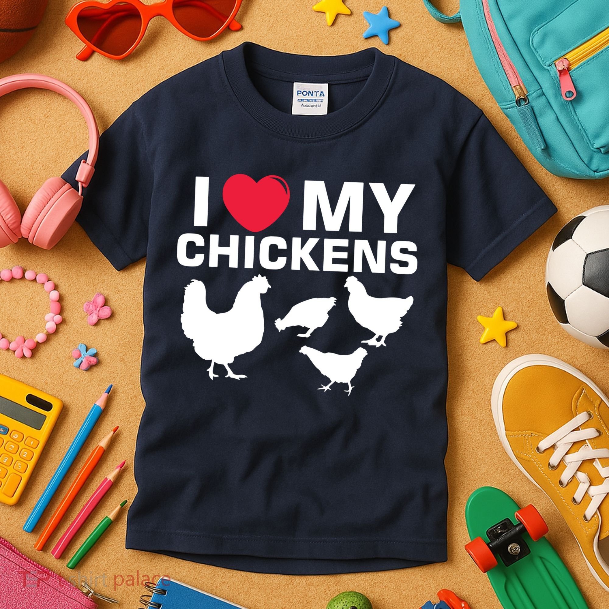 I Love My Chickens Chicken Kids T-Shirt