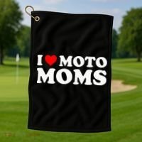 I Love Moto Moms Golf Towel thumb 1