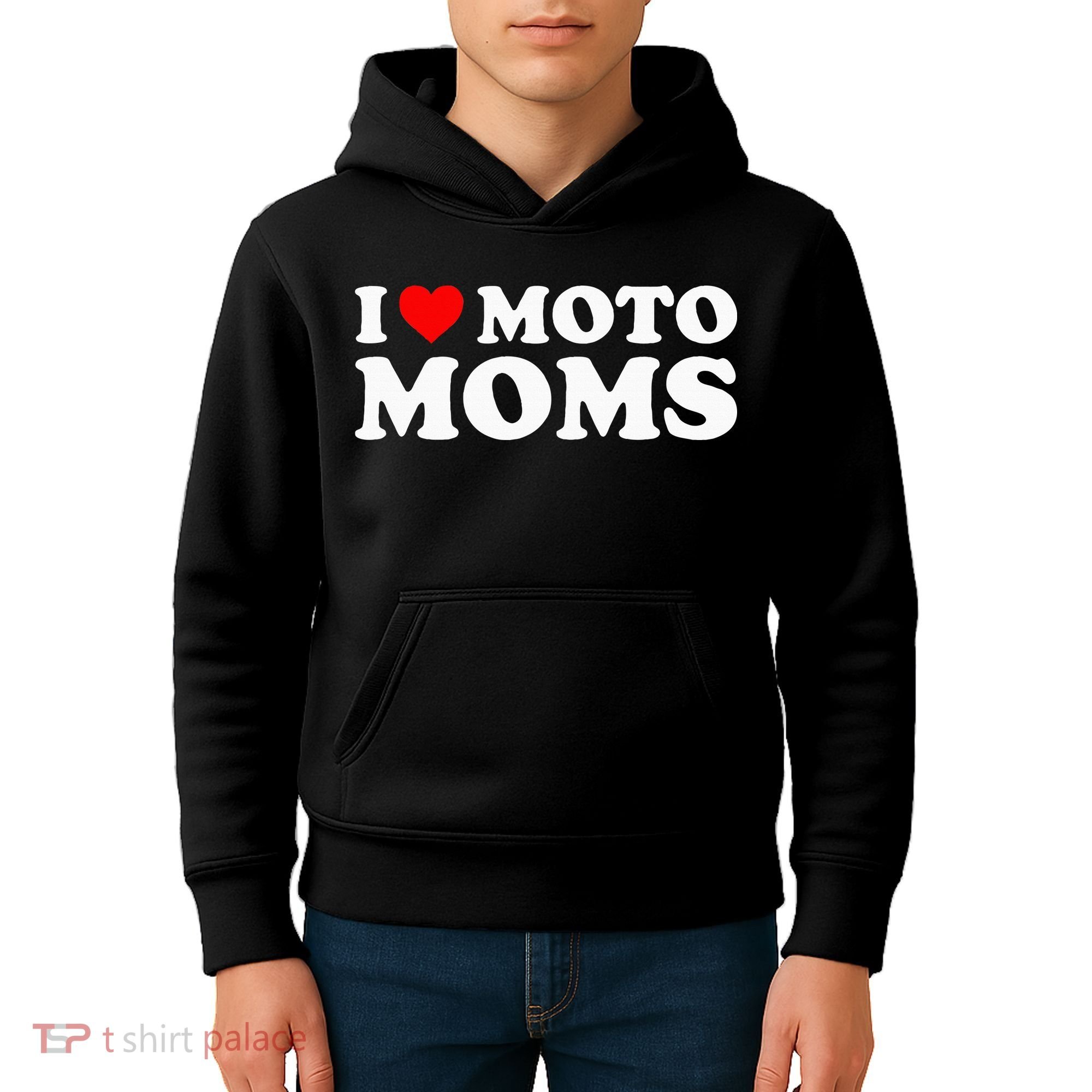 I Love Moto Moms Kids Hoodie
