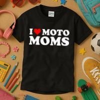 I Love Moto Moms Kids T-Shirt thumb 3