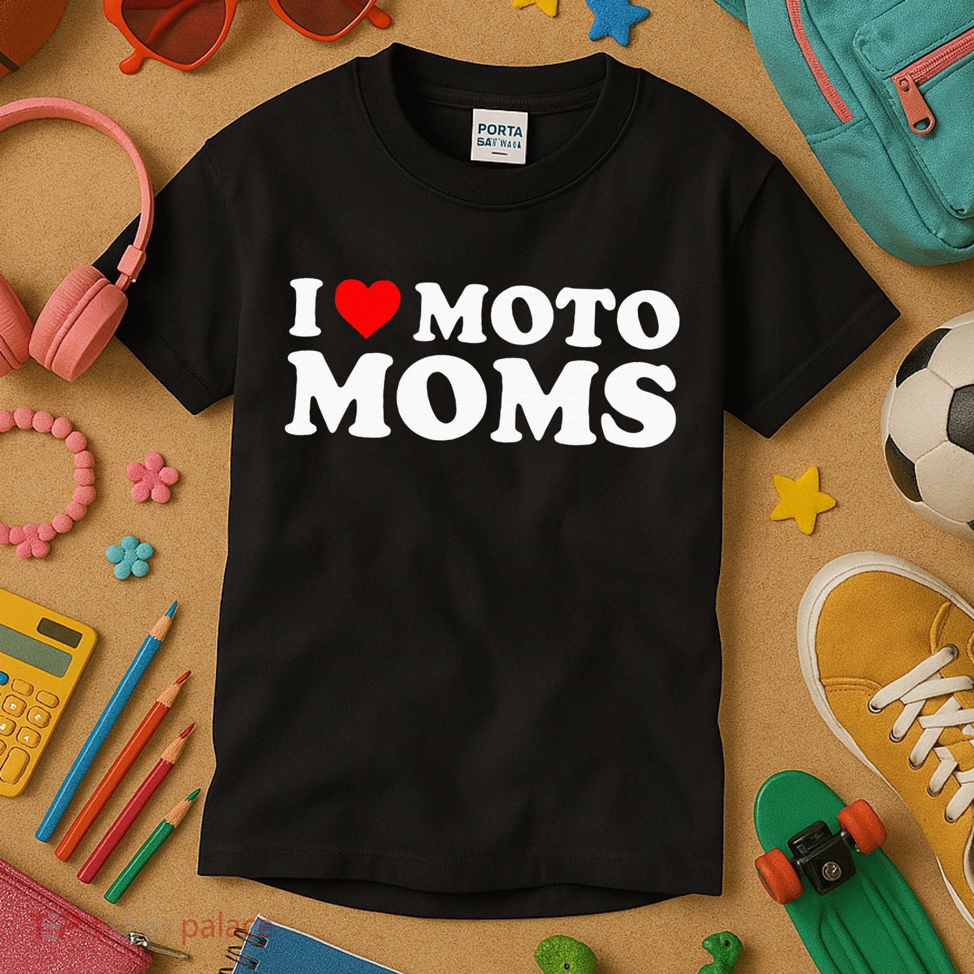 I Love Moto Moms Kids T-Shirt