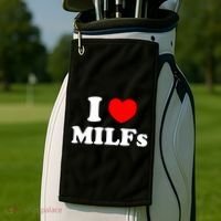 I Love Milfs Milf Milf's Hot Mom Hunter Lover Gift Meaningful Gift Golf Towel thumb 2