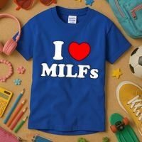 I Love Milfs Milf Milf's Hot Mom Hunter Lover Gift Meaningful Gift Kids T-Shirt thumb 3