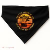 I Like My Coffee Black And Tea In The Harbor Retro USA-Made Doggie Bandana thumb 0