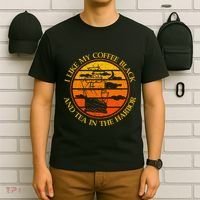 I Like My Coffee Black And Tea In The Harbor Retro T-Shirt thumb 6