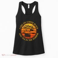 I Like My Coffee Black And Tea In The Harbor Retro Women's Tank Top thumb 0