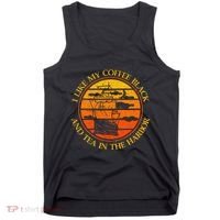 I Like My Coffee Black And Tea In The Harbor Retro Tank Top thumb 0